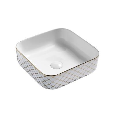 Golden Patern in Thin Edge Hand Wash Basin For  Lavatory T-26-ELG012