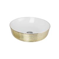 Glass color basin gold  sanitary ware art basin counter top basin for bathroom basin T-14-GL019