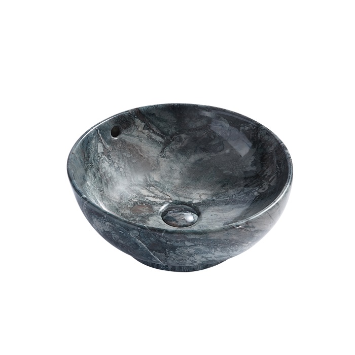 Bathroom Sanitary Ware Ceramic Washing Marble Round Art Basin 313-MB016