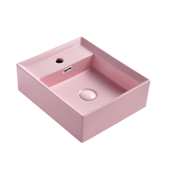 Bathroom Rectangle Counter top basin  Matt pink hand wash sink 165-MP