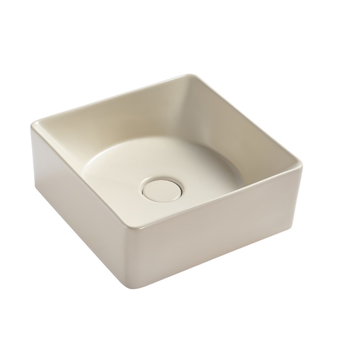 Bathroom  Counter top Beige Basin Square  Ceramic hand wash basin 166-MBE
