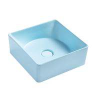 Bathroom Round Ceramic hand wash basin Counter top Blue Basin 166-MBL