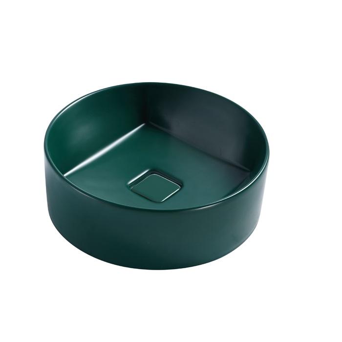 Bathroom Round Ceramic hand wash basin Counter top  Green Basin 366-MG