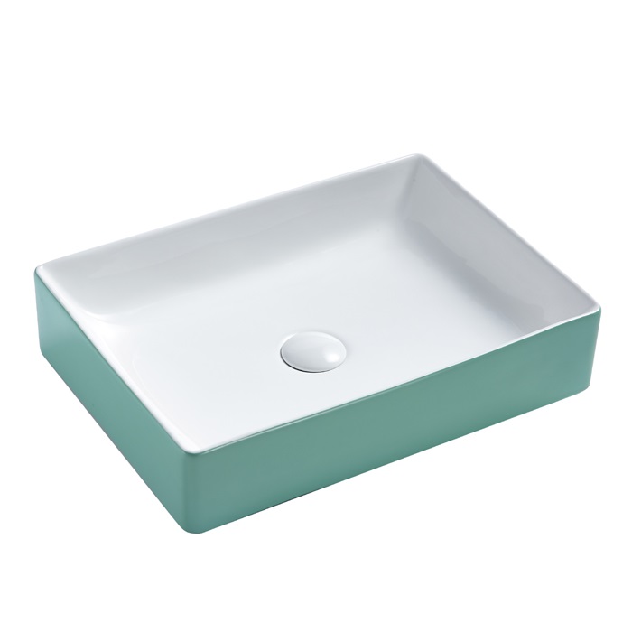 Bathroom Sanitary Ware Light Green and white  Color Washbasin 170-MLG