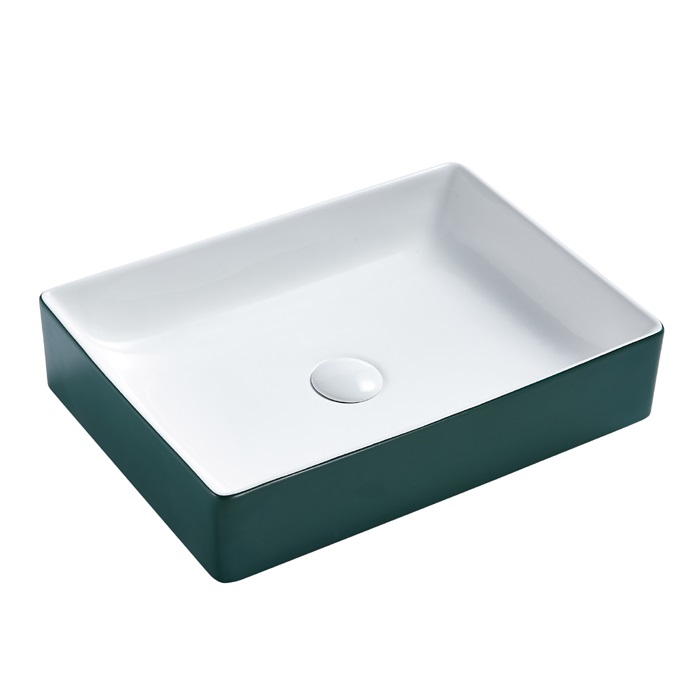 China Ceramic hand wash basin table top cyan Blue hand wash sink170-MG