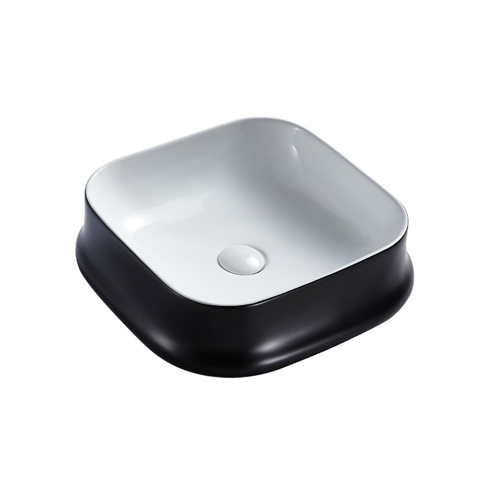 China Ceramic hand wash basin table top black  hand wash sink 267-MB