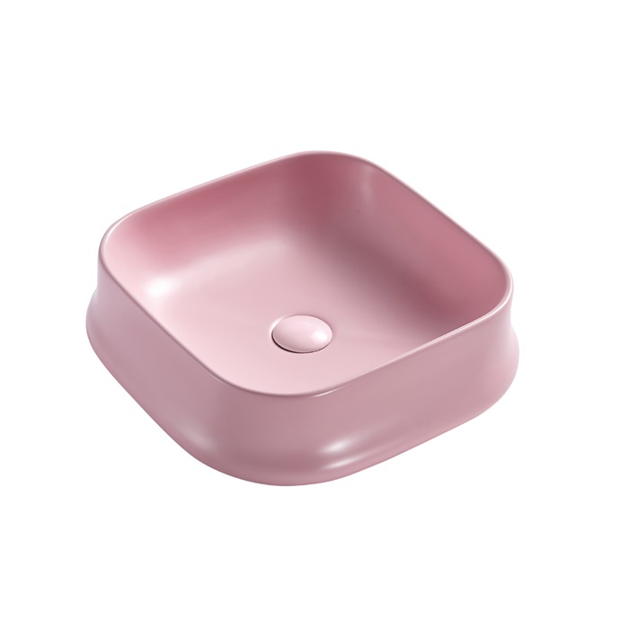 China Ceramic hand wash basin table top pink hand wash sink 267-MP