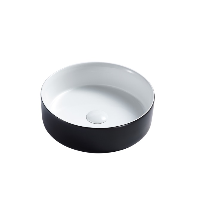 China Ceramic  counter top basin Bathroom hand wash Matt Black and white color basin G323-MB