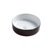 Bathroom Ceramic Circle hand wash sink Counter top black and withe color basin G323-MBR