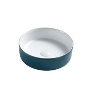 China  Counter top sink  Ceramic Bathroom Cyan blue hand wash basin G323-MCB