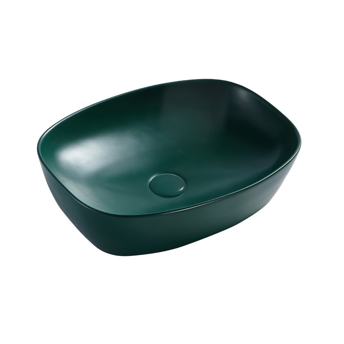 China Ceramic Counter top painted Matt Green color Basin 336-MG