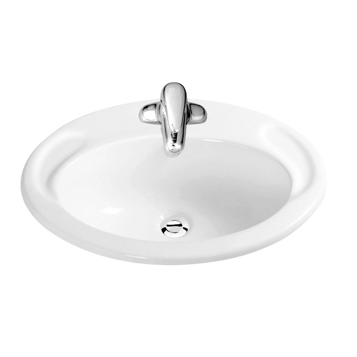 Chaozhou Manufacturer Sanitary Wares White Color Ceramic Above Counter Basin with faucet hole 632