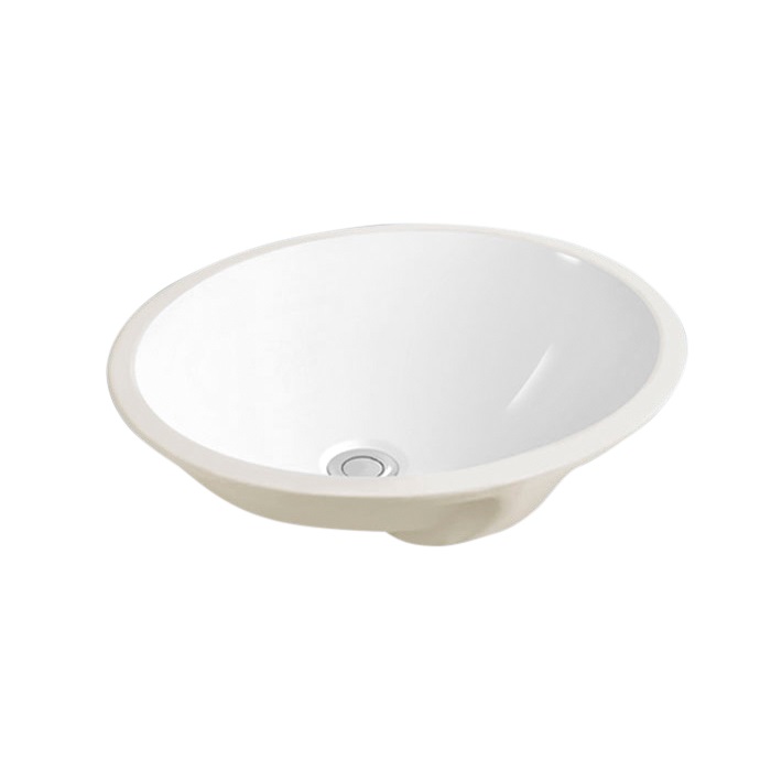 18 Inch Ceramic Oval Shaped Bathroom Undercounter Wash Basin 741-18B