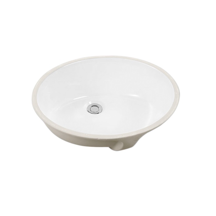 20 Inch Ceramic Oval Shaped Bathroom Undercounter Wash Basin 741-20B