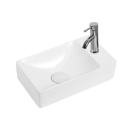 Factory Direct Sales Bathroom Wall Hung Small Ceramic Hand Wash Basin With Faucet Hole 421A-L/421A-R