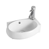 Oval shape Ceramic hand wash basin Bathroom wall hung sink Left Basin 203