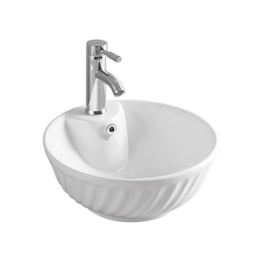 Round Shape Counter top basin Bathroom Vanity hand wash Basin with Faucet Hole 318