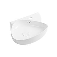 Factory supply  ceramic bathroom antibacterial lavabo stage basin with faucet hole art basin wall hung basin